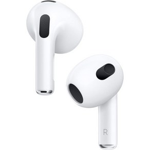 Apple AirPods3세대 무선 이어버드 블루투스 헤드폰 개인화된 공간 오디오 땀 및 방수 기능 라이트닝 충전 케이스 포함 최대 30시간의 배터리 수명