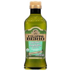 Filippo Beio 유기농 엑스트라 버진 올리브 오일 479.1g16.9온스 PET 병 206434, 1개, 500ml