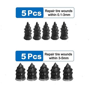 진공 휠 타이어 수리 씰 뾰족 쇠징 스파이크 못 펑크 도구 키트, 1개, 2.5 small 5 big