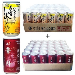 참맑은 홍차(30캔) + 참맑은 옥수수수염차(30캔), 60개, 175ml