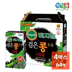 정식품 베지밀 검은콩 두유 고칼슘 (190ml ), 64개, 190ml