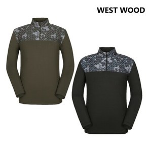 웨스트우드 WESTWOOD 상하 블럭형의 남성 요크 프린트 집업 티셔츠 WM3MCTS307