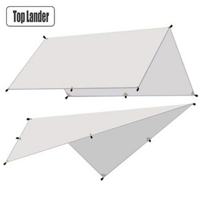 렉타 타프 5x3m 4x3m 3x3m 방수 방수포 텐트 그늘 초경량 정원 캐노피 차양 야외 캠핑 천막 관광 해변 태양 대피소 쉘터 쉼터 차박텐트 4x4m, 1) Light Gey  3x3m
