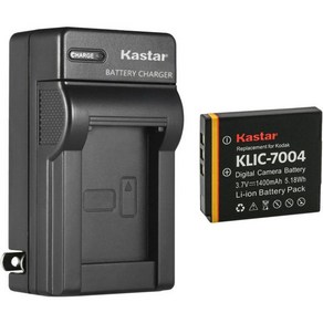 카메라 충전기 Kasta 4팩 KLIC-7004 배터리 및 코닥 K7004 Zi8 이지셰어 V1233 V1253 V1273 디지털 카메라용 AC 월 교체, 1 Chage + 1 Battey