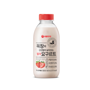 서울우유 신선한 목장 논산딸기 마시는 요구르트750ml