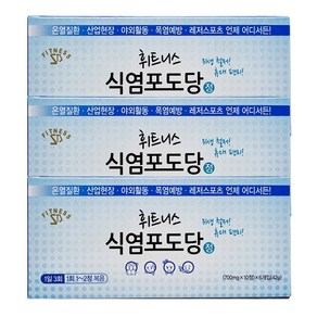 휘트니스 식염포도당 정 700mg PTP 개별포장 야외활동 산업현장 여름, 60정, 3개