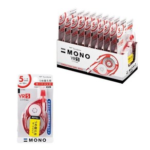 Tombow 톰보연필 수정테이프 MONO 모노 YX 카트리지 YR5 10개 CT-YR5-10P