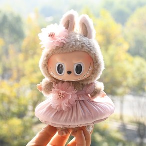 15cm 17cm 30cm 라부부 Labubu 인형옷 마카롱 핑크 프린세스 스커트