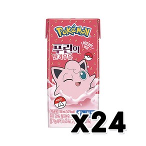 포켓몬 푸린의 딸기우유 팩우유 190ml x 24개