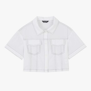 [행복한백화점][더데이걸]반팔 크롭 셔켓 TGJA25S01
