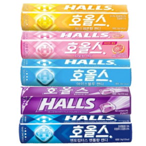 호올스 목캔디 과일사탕 박하사탕 허니레몬+자몽+아이스블루+블루베리+멘토립터스+라임+오렌지 7가지 맛 1SET, 1세트, 27.9g