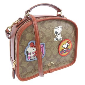 [코치] 가방 레이디스 핸드백 2way 아울렛 대각선 SNOOPY PATCHES PAIL 스누피 CE847 CE846 X PEANUTS (KHAKIREDWOOD MULTI브라운) []