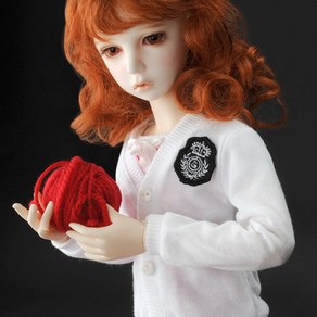 돌모아 구체관절인형의상 43cm MSD 화이트 와펜 브이넥 가디건 MSD - Swoop Cadigan (White)[A6], 1개