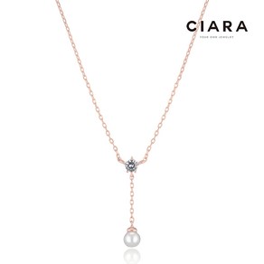 CIARA 14K Saleno 라운드스톤 벨진주 목걸이(GoldPlated)