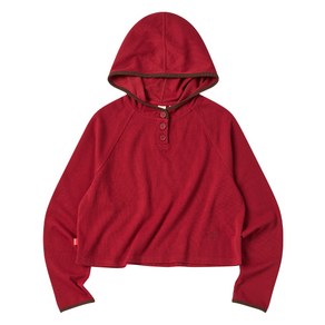 꼬모니노즈 W LAYERED HOOD T-SHIRT RED