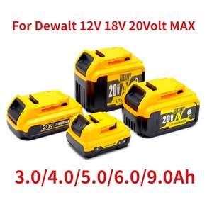 디월트배터리 호환 DeWalt용 리튬 배터리 이온 전동 공구 교체 9000mAh 108V 12V 18V 20 V 최대 90Ah DCB205 DCB206