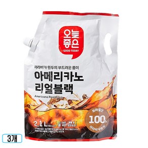 아메리카노 대용량 파우치 2.1L 헤이즐넛 스위트 블랙 온리프라이스 아이스커피, 3개