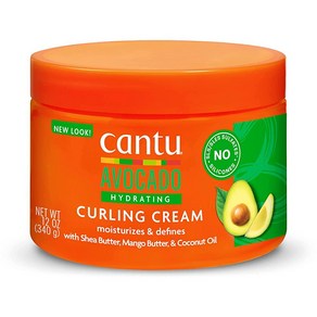 Cantu 아보카도 실리콘 프리 하이드레이팅 컬링 헤어 스타일링 크림 시어 버터 함유 355ml12온스 포장은 다를 수 있음, 340g, 1개