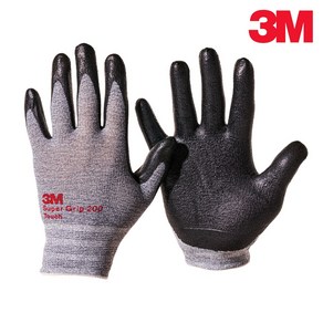 3M 슈퍼그립200 NBR코팅 다용도 장갑 (S/M/L 회색 1켤레), 1개