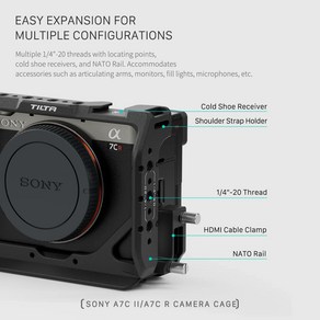재고 틸타 TA-T60-FCC-B 풀 카메라 케이지 소니 A7C II/A7CR A7 C 2 R TA-T60-HCC-TG 하프 케이지, 4)TA-T60-HCC-B, 1개
