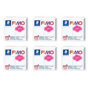 피모 소프트 / fimo 폴리머클레이 스컬피, 0번 화이트, 6개입