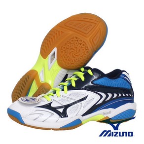 [MIZUNO] 미즈노 팡SS2 MID (71GA171114) 와이드버전 화이트&블루컬러 배드민턴&탁구&인도어신발&트레이닝&스쿼시&헬스&배구&핸드볼