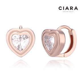 CIARA 14K Novara 하트카브드 원터치 귀걸이(GoldPlated)