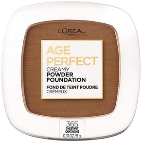 L’OREAL PARIS L'Oéal Pais Age Pefect 크리미 파우더 파운데이션 컴팩트 365 체스트넛 8.8g(0.3온스), 1개