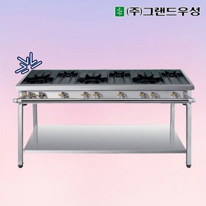 그랜드우성 높은렌지 6구 1800X600 업소용 가스레인지 화구 일반버너 시그마버너, LPG