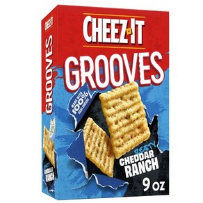 [미국직배송]치즈잇 그루브 제스티 체다 랜치 크래커 255g Cheez-It Grooves Zesty Cheddar Ranch Crackers