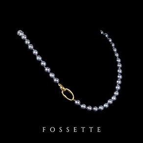 FOSSETTE[포셋] 노블레스 흑진주 목걸이 / 8mm 백진주 초커 여자친구 선물