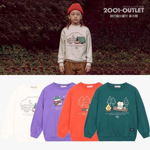 오후 중계점 이월상품 소량입고 *60%할인중* 룸룸 캠핑 기모맨투맨 (4Color) 데일리 티셔츠로 강력 추천 따뜻 기모 맨투맨 긴팔티셔츠 7~13세