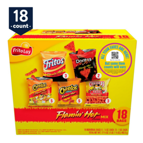 프리토레이 플레이밍 핫 모음 18개 Fito-Lay Flamin' Hot Mix Vaiety Snack Pack 18ct, 492.5g