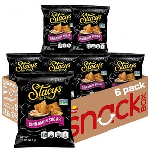 스테이시 시나몬 피타칩 스낵사이즈 Stacy's Cinnamon Suga Flavoed Pita Chips, 42.5g, 6개