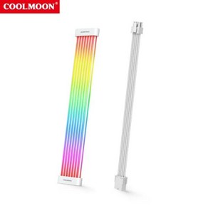COOLMOON 컴퓨터 마더 보드 네온 익스텐션 케이블 PC LED 라이트 바 PSU 24P 8 핀 C200EX 동기화 5V ARG, [02] C260EX with 1x8pin, 02 C260EX with 1x8pin