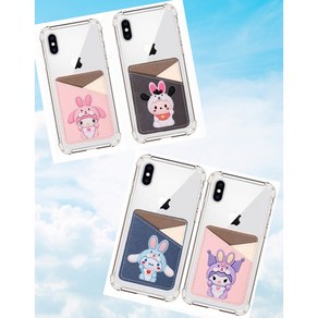 [루카] 갤럭시 A15 (A155/A156)=호환/ 가성비갑!! Unique Item SANRIO<산리오 카드포켓> 투명 젤리(실리콘) 핸드폰 커버//CASE//