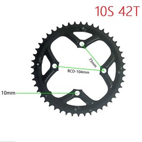 10 속도 42T 체인 링 자전거 크랭크 탄소강 MTB 도로 휠 SHIMANO호환 SLX XT, 1개