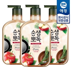 순샘 뽀독 주방세제 애플향, 750ml, 3개