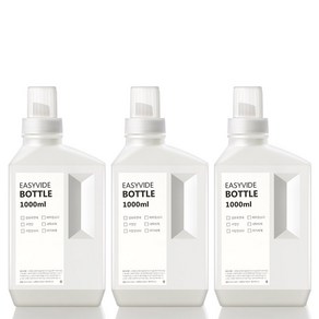 꿈꾸는 키친 세탁 세제 소분 용기 1000ml 3P + 방수라벨지 3P, 화이트, 1세트
