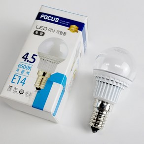 포커스 LED 미니크립톤 4.5W E14 주광색 투명타입, 1개