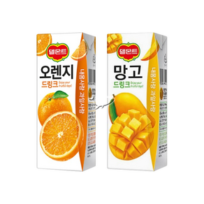 델몬트 드링크팩 2종 190ml 오렌지 12팩+망고 12팩 총24팩