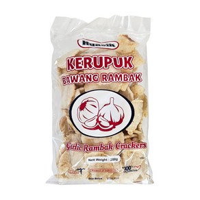 인도네시아 Huasik 끄루뿍 바왕 람박 마늘칩 200g 과자 / KERUPUK BAWANG RAMBAK, 1개