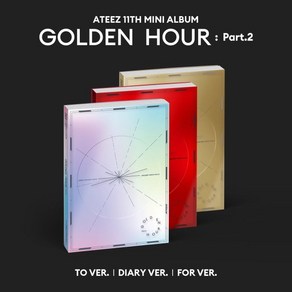 [CD] 에이티즈 (ATEEZ) - GOLDEN HOUR : Pat.2 [3종 SET] : 버전별 포토북 + 로고스티커 + 오너먼트 + 포토카드A 1종 랜...