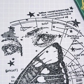 클리어 버터플라이 레이디 나비 일러스트 아크릴 스탬프 다이어리 꾸미기 다꾸