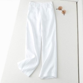 COBOTOR 여성 면마 긴 바지 무지 심플 일자 봄 여름 가을 여자 린넨 롱 팬츠 women linen pants XK0386