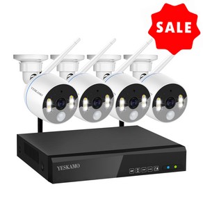 YESKAMO 8채널 300만화소 무선 스마트 경보 CCTV 세트, KR-TJ06-10804-2TB, 1개