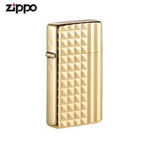 ZIPPO 라이터 슬림 아머 다이아몬드 골드 지포라이터 오일+심지+부싯돌 3종세트 포함