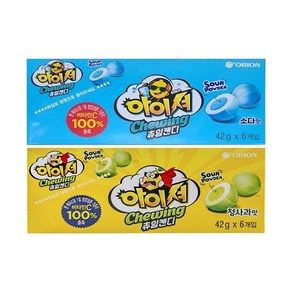 오리온 아이셔 소다맛 42gx6개+청사과맛 42gx6개 각 1볼, 12개, 42g