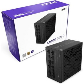 NZXT C1000 골드 ATX 3.1 완전 모듈형 저소음 PC 게임 전원 공급 장치 1000와트 80 플러스 12V2x6 커넥터 제로 팬 모드 100 일본 커패시터 블랙, Black_C Seies 1000W Gold ATX