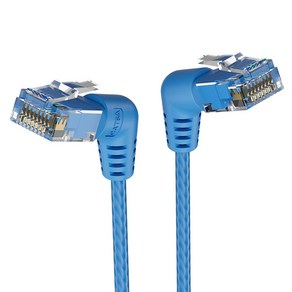 벤션 CAT6A UTP 360도 회전꺽임형 울트라슬림 초고속 기가 랜선 블루 IBOL, 1m, 1개